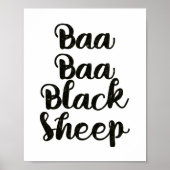 Poster Baa Baa Black Sheep Glitter (Devant)