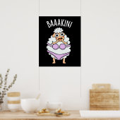 Poster Baa-kini Funny Bikini Pun Dark BG (Cuisine)