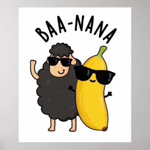 Poster Baa-nana Funny Banana Puns