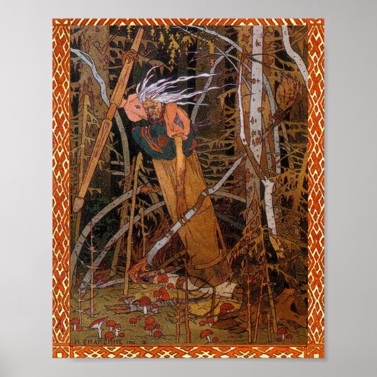 Poster Baba Yaga - Vasilisa Belle Par Ivan Bilibin (Devant)