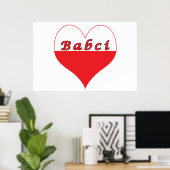 Poster Babci Coeur polonais (Bureau à domicile)