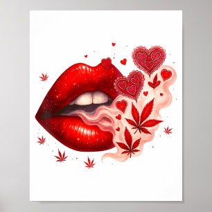 Poster Babe amoureuse de cannabis pour la Saint-Valentin