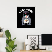 Poster Babe-boon Funny Animal Singe Baboon Pun Dark BG (Bureau à domicile)