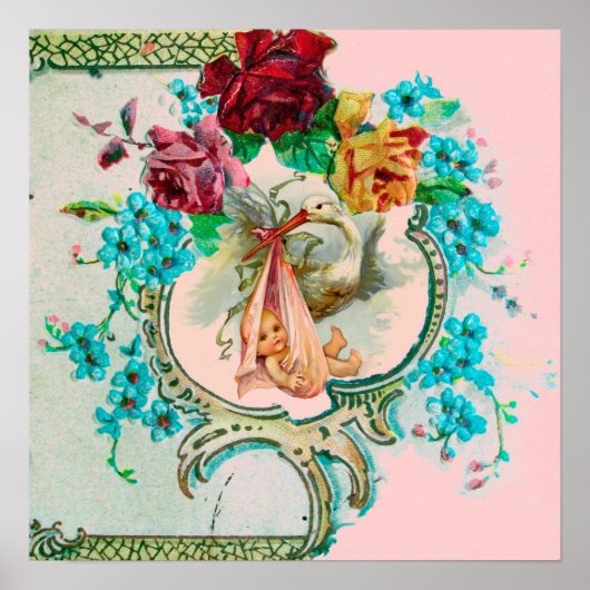 POSTER BABEAU FILLE STORK SHOWER (Devant)