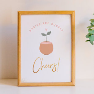 Poster Babies Are Bubbly Cheers! Baby Shower Sign