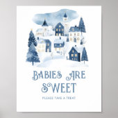 Poster Babies are sweet Its takes a Village Winter Snow (Devant)