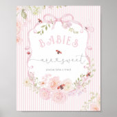 Poster Babies are Sweet Love Bug Wildflower Baby Shower (Devant)