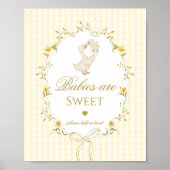 Poster Babies are sweet Silly Goose yellow gingham (Devant)
