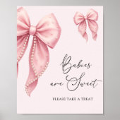 Poster Babies Are Sweet Take a Treat Pink Bow Bow (Devant)