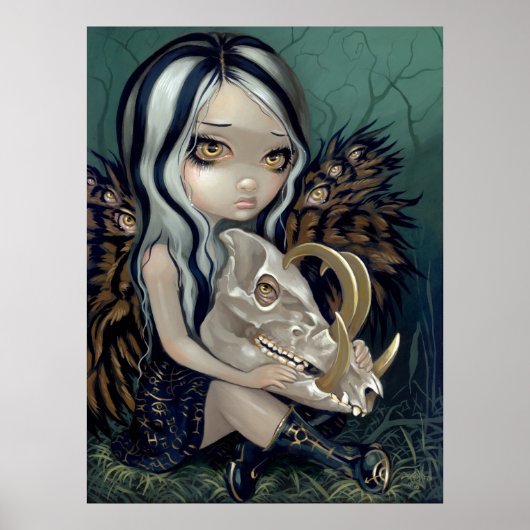 Poster Babirusa Crâne Art Imprimer fée gothique bas sourc (Devant)
