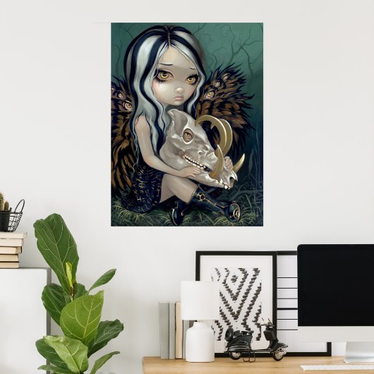 Poster Babirusa Crâne Art Imprimer fée gothique bas sourc (Bureau à domicile)