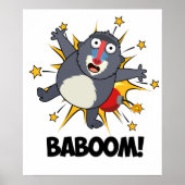Poster Baboom Drôle Explosif Baboon Pun (Devant)
