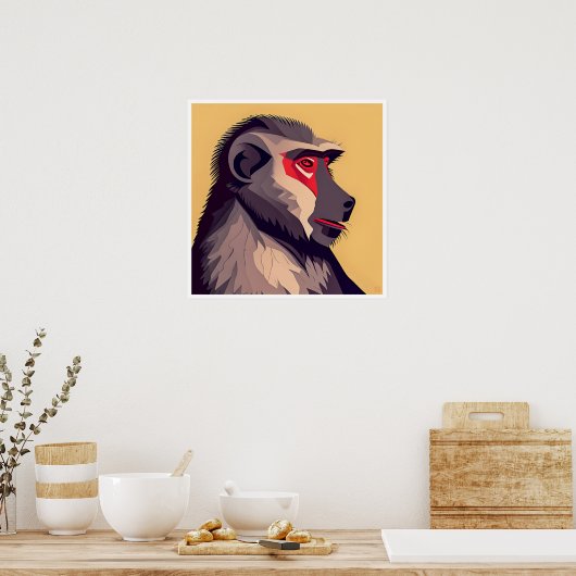 Poster Baboon Art (Cuisine)