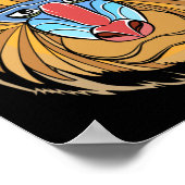 Poster Baboon Visage Halloween Effrayant Baboon Singe (Coin)