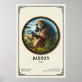Poster Baboon Zoology Series (Devant)