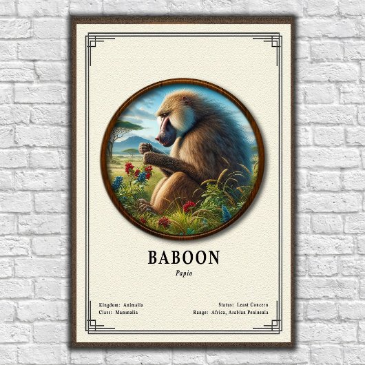 Poster Baboon Zoology Series