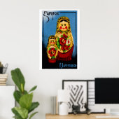 Poster Babushka Doll - Matchbox Print - Czech Wall Art (Bureau à domicile)