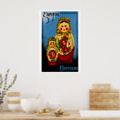 Poster Babushka Doll - Matchbox Print - Czech Wall Art (Cuisine)