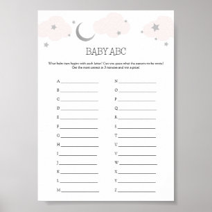 Poster Baby ABC Baby shower carte de jeu