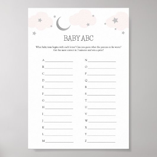 Poster Baby ABC Baby shower carte de jeu (Devant)
