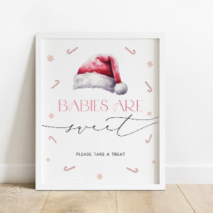 Poster Baby Are Sweet Take a Treat Père Noël Baby Christm