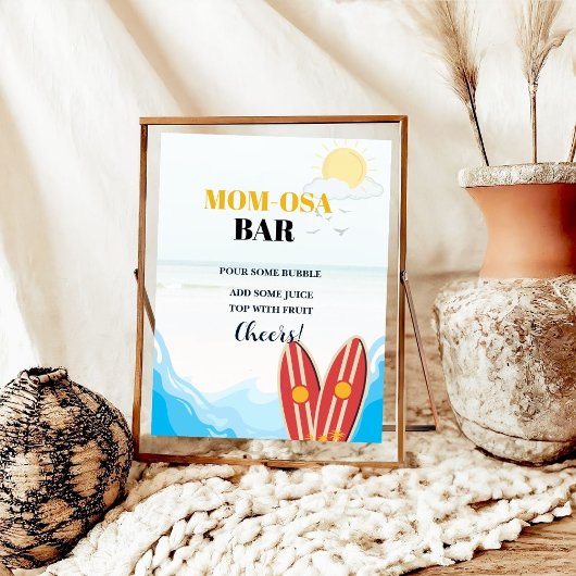 Poster Baby beach surf board baby shower Signal favori