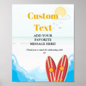 Poster Baby beach surf boardbaby shower Signal préféré (Devant)