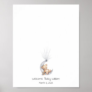 Poster Baby Bear Siting on the Moon Guest Book