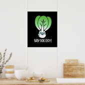 Poster Baby Bok Choy Funny Veggie Pun Dark BG (Cuisine)