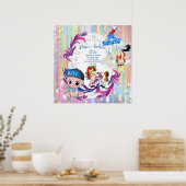 Poster Baby Boy Bubbles & Unicorns (Cuisine)