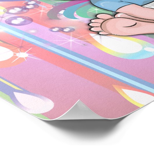 Poster Baby Boy Bubbles & Unicorns (Coin)