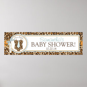 Poster Baby Boy Cravate Cheetah Imprimer Baby shower bann