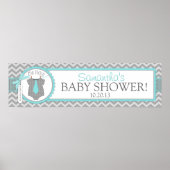 Poster Baby Boy Cravate Chevron Imprimer Baby shower bann (Devant)