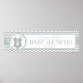 Poster Baby Boy Cravate Chevron Imprimer Baby shower bann (Devant)