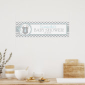 Poster Baby Boy Cravate Chevron Imprimer Baby shower bann (Cuisine)
