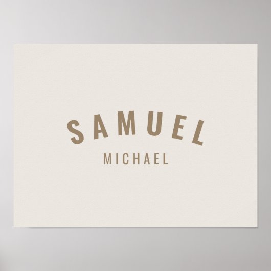 Poster Baby Boy Custom Name Print Minimalist Sign Boho (Devant)