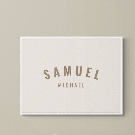 Poster Baby Boy Custom Name Print Minimalist Sign Boho