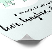 Poster Baby Boy Doodle Dinosaur Tricératops Nom Nursery (Coin)