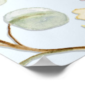 Poster Baby Boy Douche Bienvenue Floral Dusty Blue Hexago (Coin)