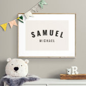 Poster Baby Boy Nom personnalisé Imprimer Art neutre mini