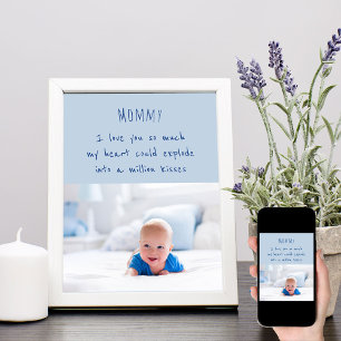 Poster Baby Boy Photo et mots mignons pour maman
