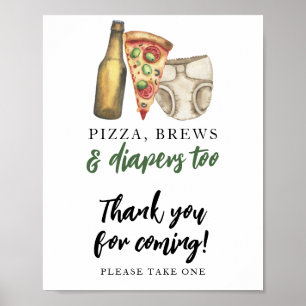 Poster Baby brasse du Merci de bière pour venir