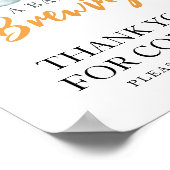 Poster Baby brasse du Merci de bière pour venir (Coin)