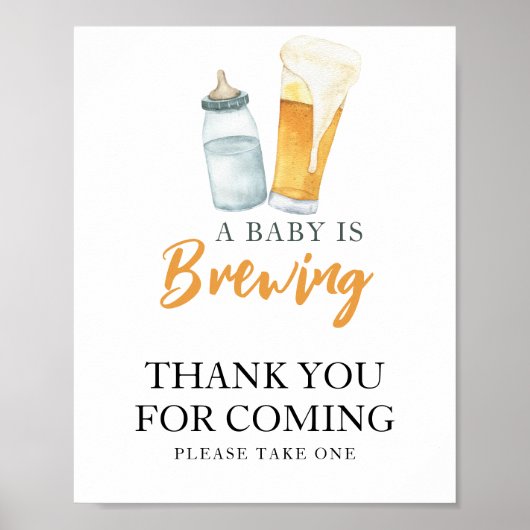 Poster Baby brasse du Merci de bière pour venir (Devant)