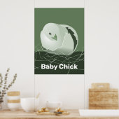 Poster Baby Chick Green Kitchen Wall Art (Cuisine)