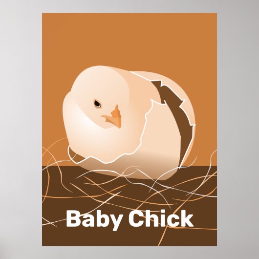 Poster Baby Chick Orange Cuisine Mur Art (Devant)