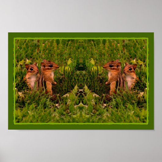 Poster Baby Chipmunks Art animal Abstrait (Devant)