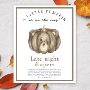 Poster Baby Citrouille Bear Late night couches jeu