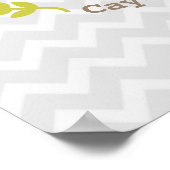 Poster Baby Deer Grey Chevron Nursery Artwork - Garçon (Coin)