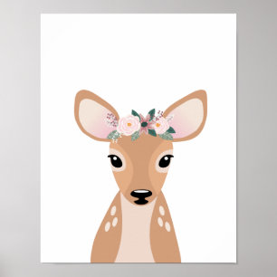 Poster Baby Deer Woodland Nursery Wall Art Imprimer
